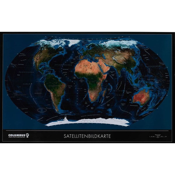 Columbus Mappa del Mondo Planisfero politico/fisico TWKGF2520BL