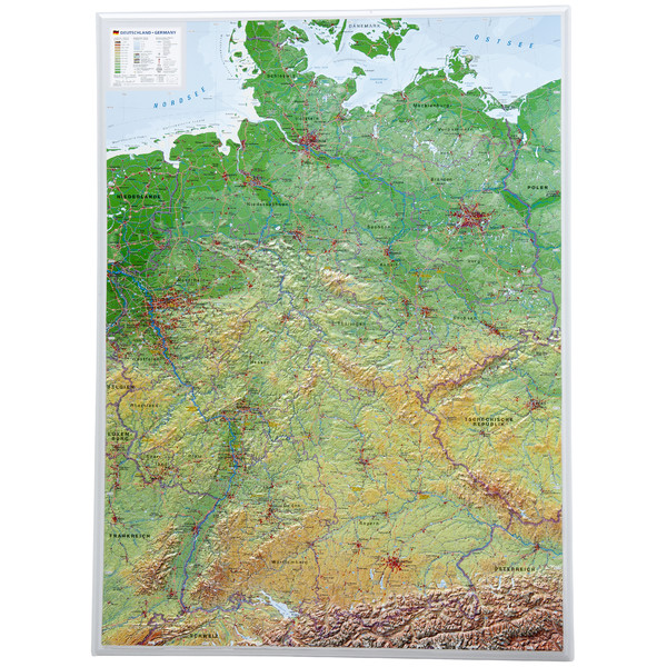 Georelief Mappa Germania, carta il rilievo grande (in tedesco)