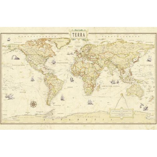 Terra by Columbus Mappa del Mondo Planisfero rinascimentale