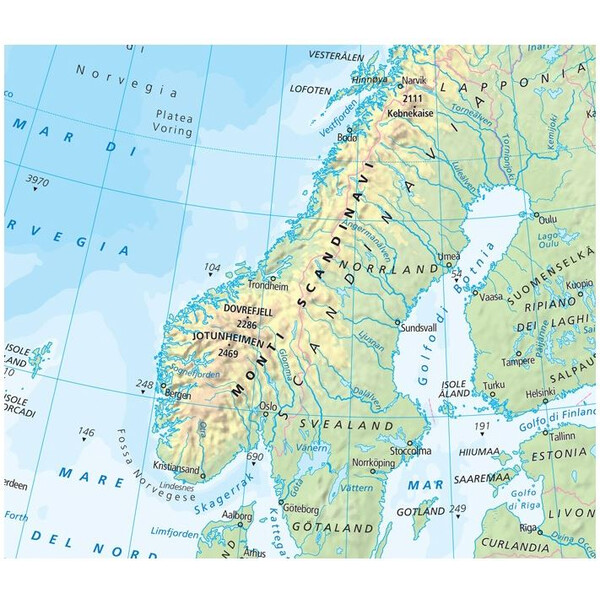 Libreria Geografica Carta continentale Europa fisica e politica