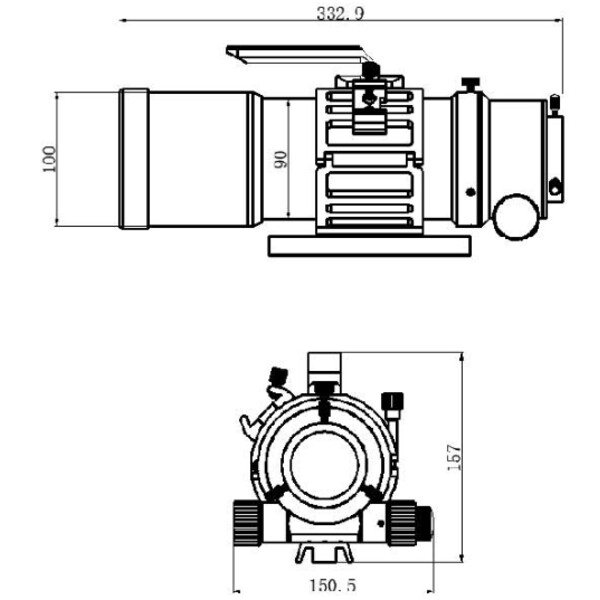 TS Optics Rifrattore Apocromatico AP 76/418