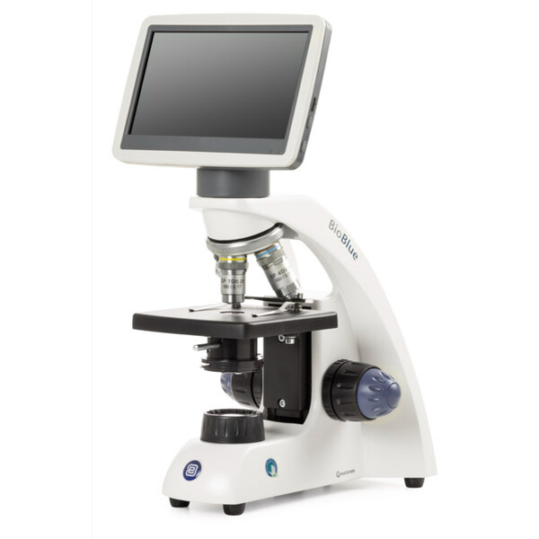 Euromex Microscopio BioBlue, BB.4200-LCD, 7 inch LCD Bildschirm, SMP 4/10/S40x Objektiven, DIN, 40x - 400x, 10x/18, LED, 1W, einfacher Objekttisch