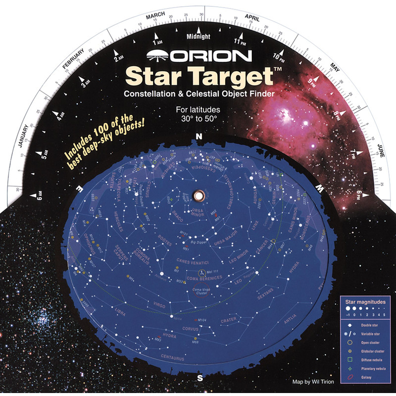 Orion Carta Stellare Star Target Planisphere 30-50 degree north