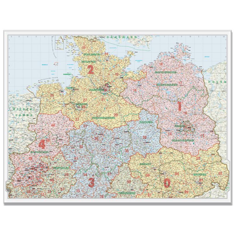 Bacher Verlag Mappa Regionale Carta con i Codici di Avviamento Postale Germania del Nord 1:500.000