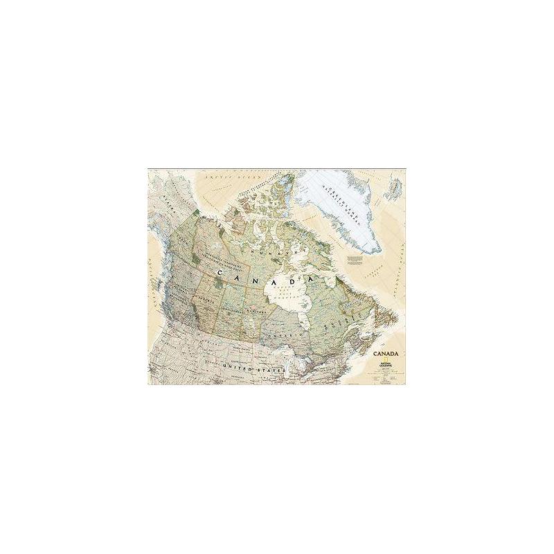 National Geographic Antica mappa del Canada laminata