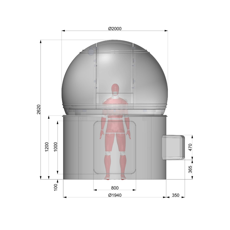 ScopeDome Cupola per l'osservazione astronomica - diametro 2 m, H120