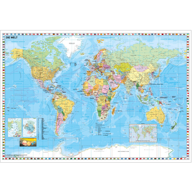 Stiefel Mappa del Mondo Planisfero su pannello