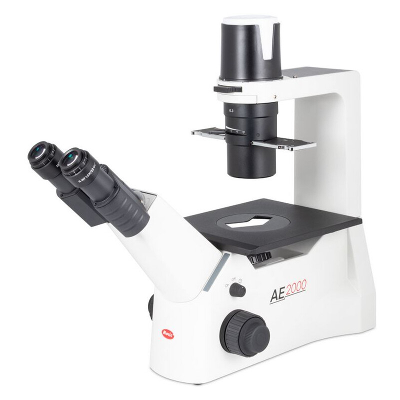 Motic Microscopio invertito AE31E bino, infinity, 40x-400x, phase, Hal, 30W
