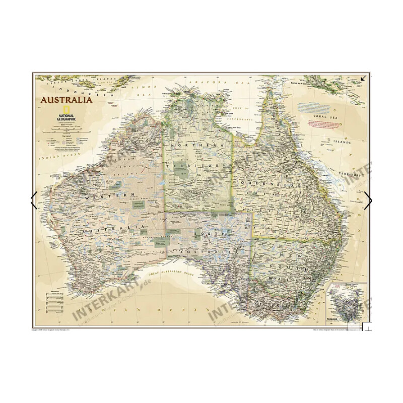 National Geographic Carta continentale Australien (77 x 69 cm)