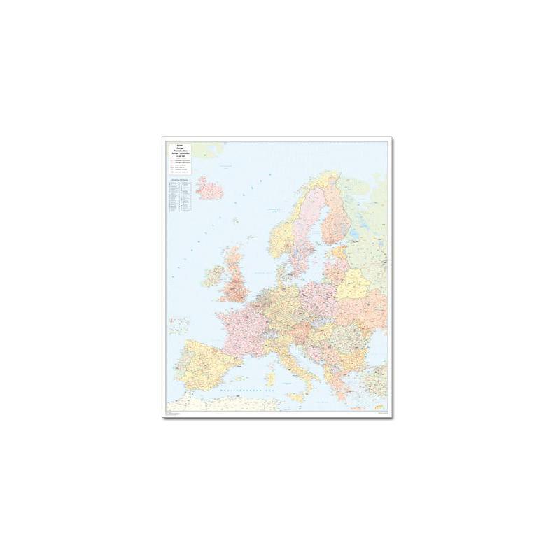 Bacher Verlag Carta dei codici postali - Europa, grande