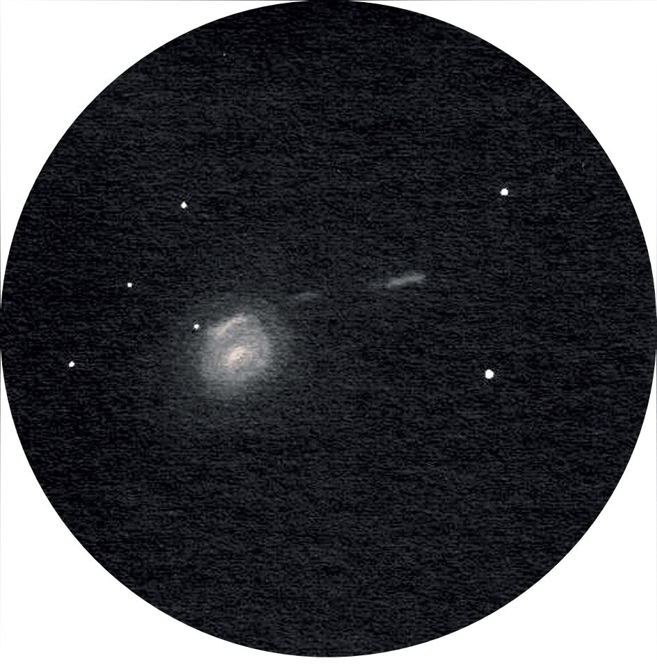 Illustrazione di NGC 772 e NGC 770 con un
Newton da 20 pollici e ingrandimento 434x. Uwe Glahn