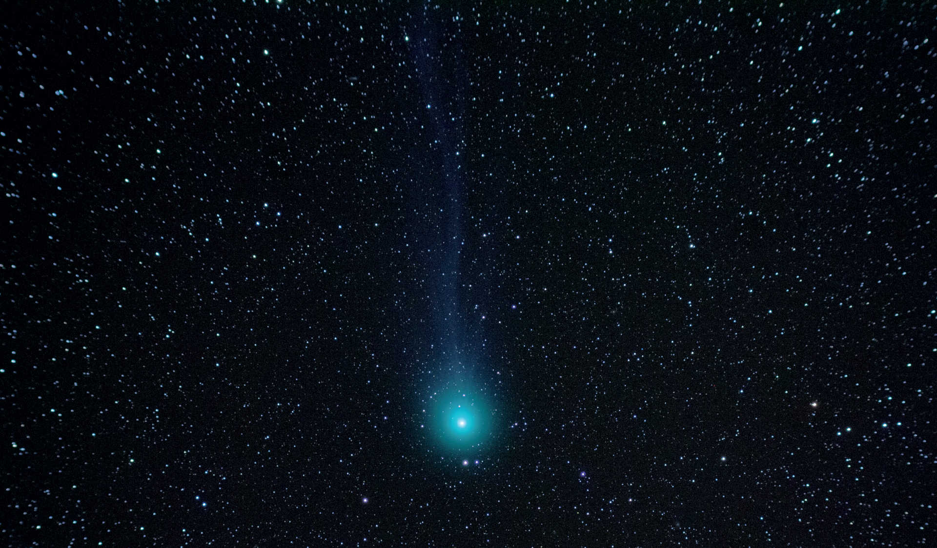 Una particolare sfida posta dalla fotografia cometaria è quella di riuscire a rendere visibile la coda. In questa immagine del 07/02/2015 la cometa C/2014 Q2 (Lovejoy) mostra la sua debole coda. È stata ottenuta con una DSLR Canon su un telescopio Takahashi FS-60 (lunghezza focale: 355 mm; F/5,9), sommando cinque scatti con un tempo di esposizione di 120 secondi ciascuno. U. Dittler