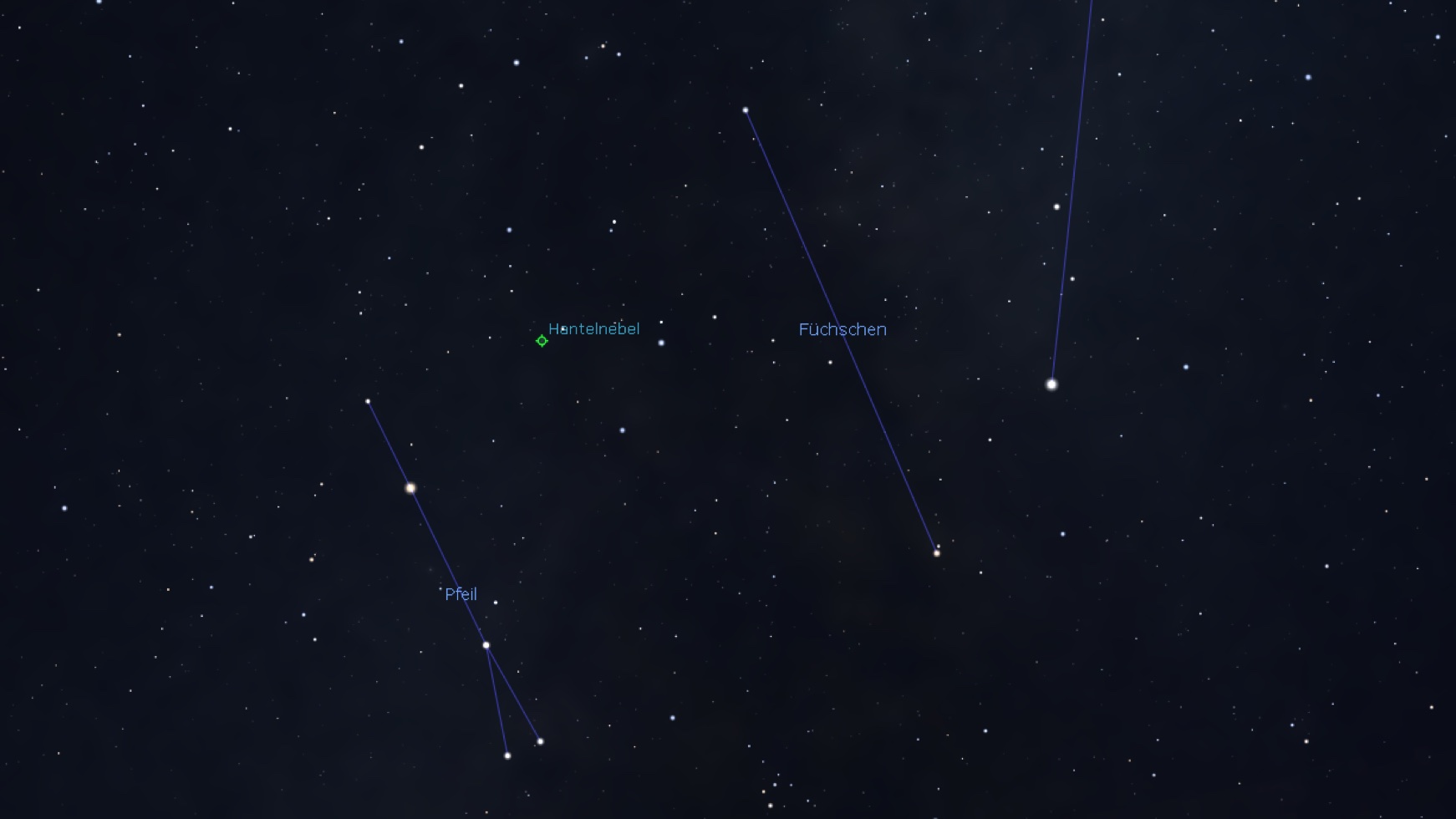 Mappa celeste per la nebulosa Manubrio, Stellarium