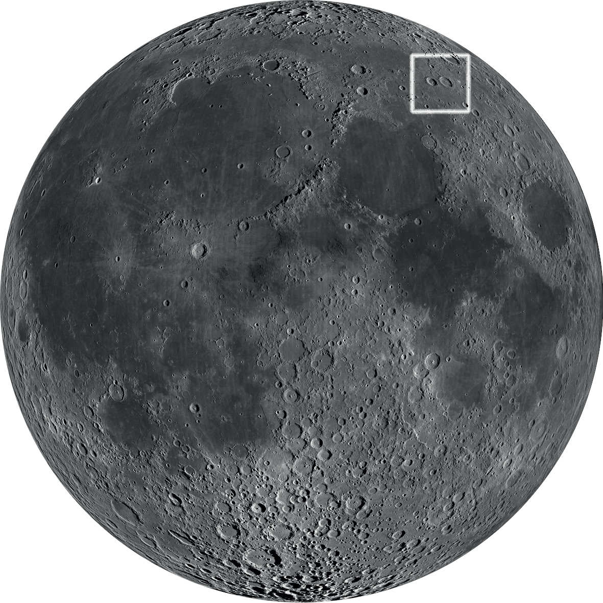 L'affascinante coppia di crateri si trova nel quadrante nordorientale della Luna. 
NASA/GSFC/Arizona State University