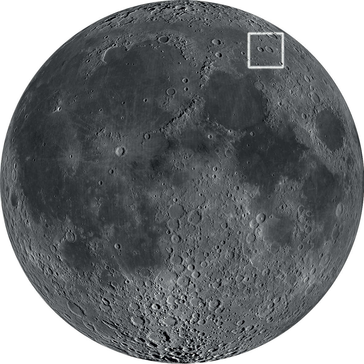 L'affascinante coppia di crateri si trova nel quadrante nordorientale della Luna.
NASA/GSFC/Arizona State University