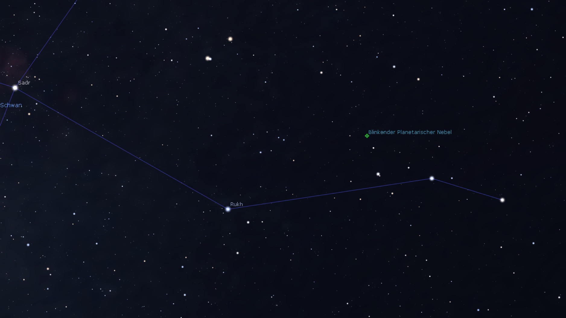 La mappa celeste per la nebulosa "occhiolino", Stellarium