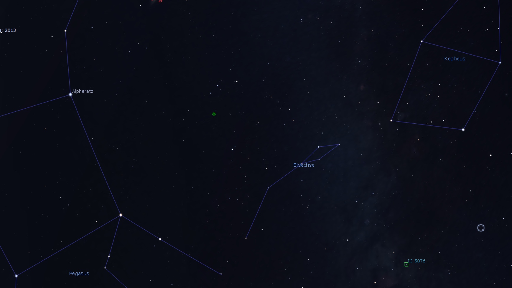 Mappa celeste per la nebulosa Palla di neve, Stellarium