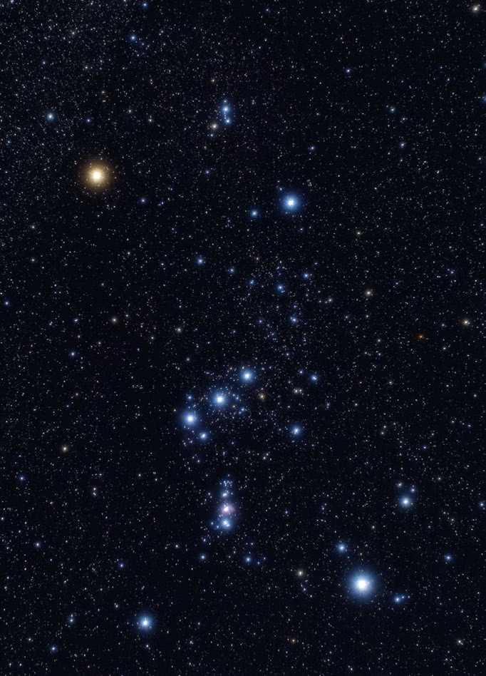 La costellazione di Orione, con Betelgeuse e Rigel. Peter Wienerroither/GSFC/Arizona State University