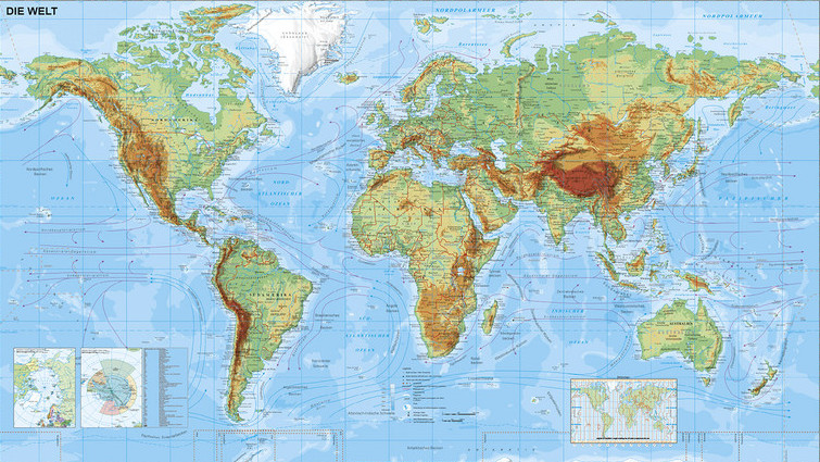 Mappe del Mondo < Mappe < Globi & mappe Mappe fisica