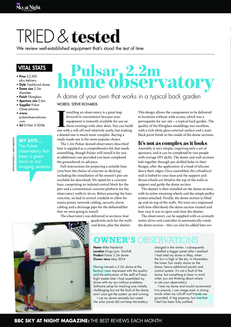 Pulsar 2,2 m Home Observatory