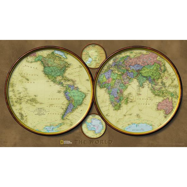 National Geographic Mappa dell'esploratore - Emisferi del mondo