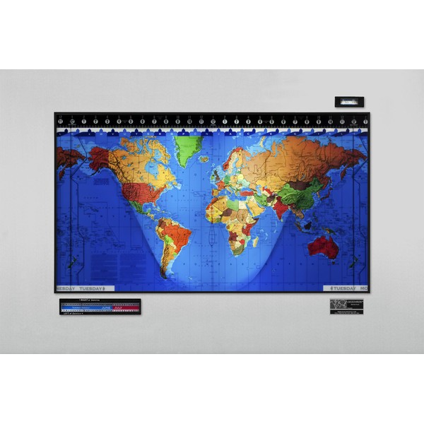 Geochron Kilburg originale in alluminio anodizzato satinato e modanatura nera