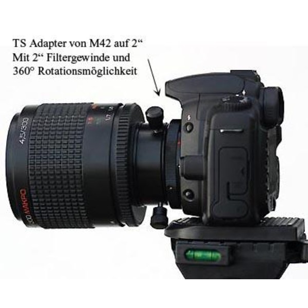TS Optics Sistema di rotazione T2 femmina (lato telescopio) su maschio filettatura SC (lato fotocamera)