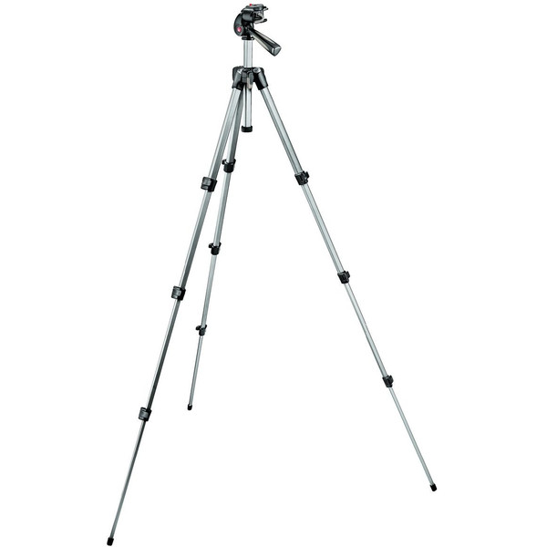 Manfrotto Treppiede Aluminio MK393-H Aluminium Dreibeinstativ mit 3-Wege-Neiger