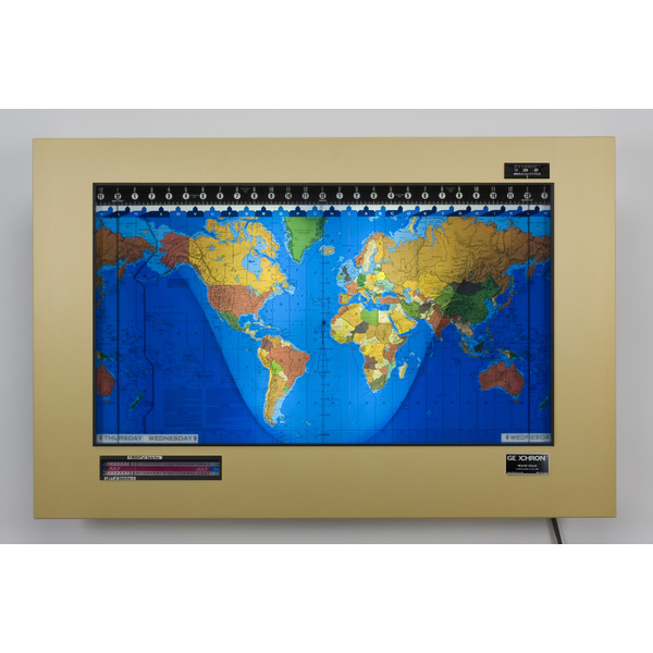 Geochron Kilburg originale in alluminio anodizzato oro e modanature nere