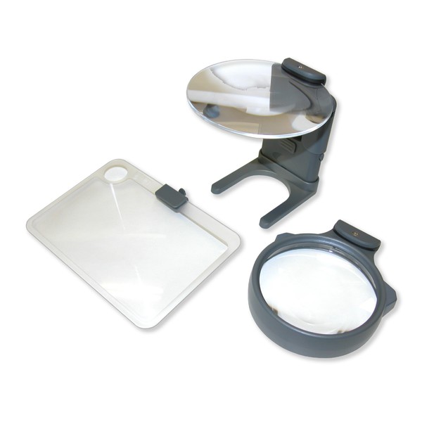 Carson Lente d`Ingrandimento Set di 3 lenti d'ingrandimento Hobby Magnifier, illuminate