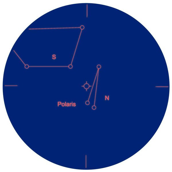 Explore Scientific Cercatore ES 8x50 visione diagonale 90° con prisma di Amici e reticolo polare inciso