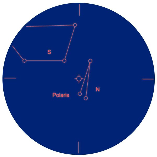 Explore Scientific Cercatore ES 8x50 visione diagonale 90° con prisma di Amici e reticolo polare inciso