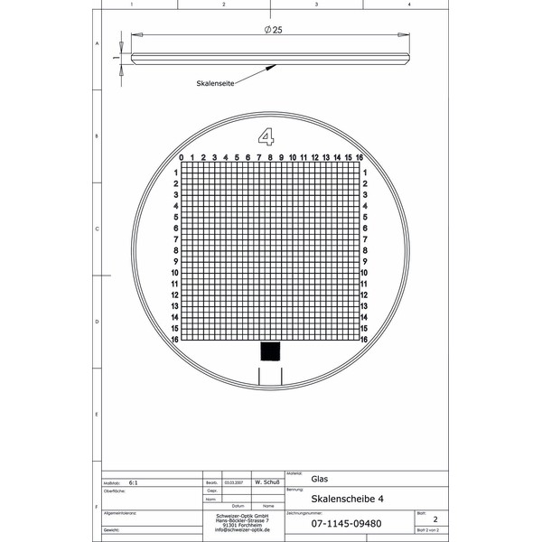 Schweizer Lente d`Ingrandimento Scala 4 per lenti d'ingrandimento da appoggio Tech-Line