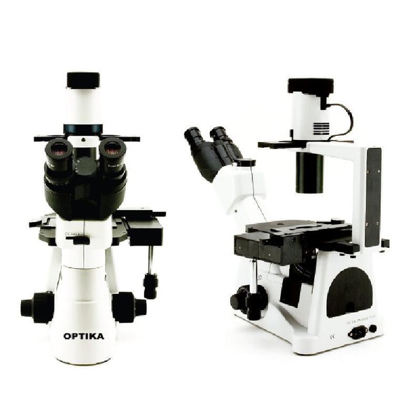 Optika Microscopio invertito XDS-3,  trinoculare,  inversione, tavolino a croce, IOS, X-LED