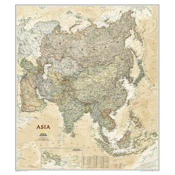 National Geographic Carta continentale Asia (96 x 86 cm)