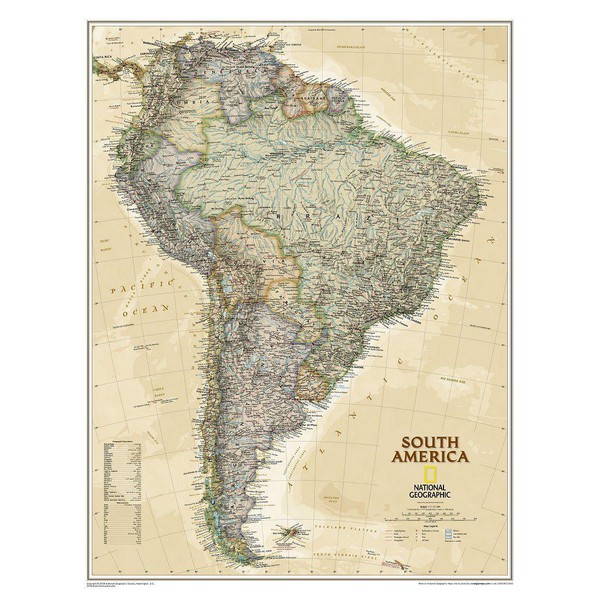National Geographic Carta antica del Sud America
