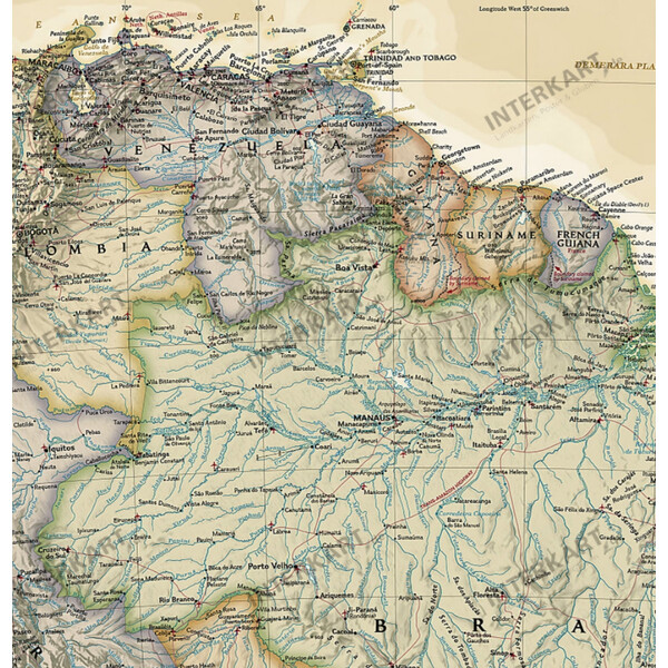 National Geographic Carta antica del Sud America