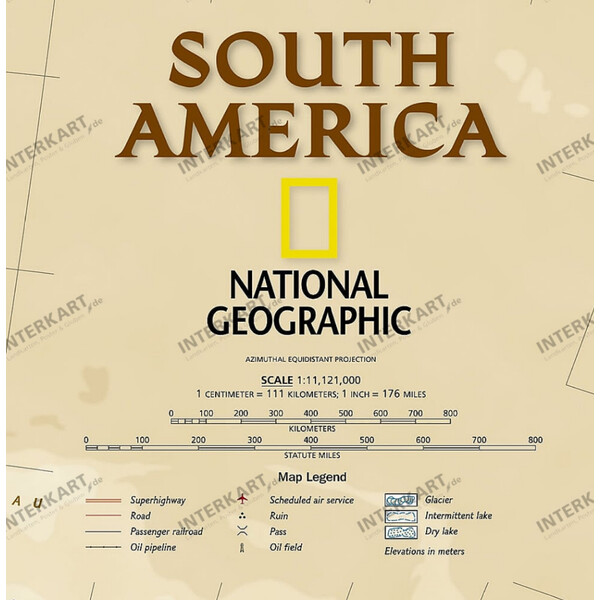 National Geographic Carta antica del Sud America