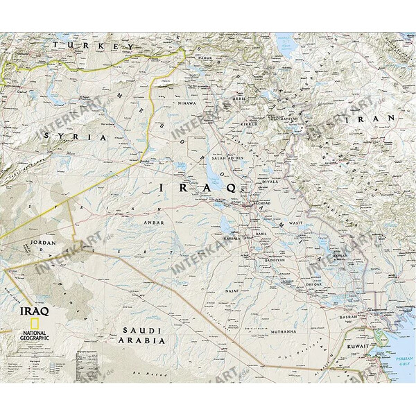 National Geographic Mappa Carta dell'Iraq