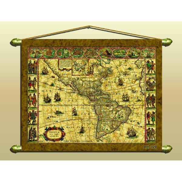 Zoffoli living Carta continentale Mappa antica (Riproduzione) Nr. 329/2