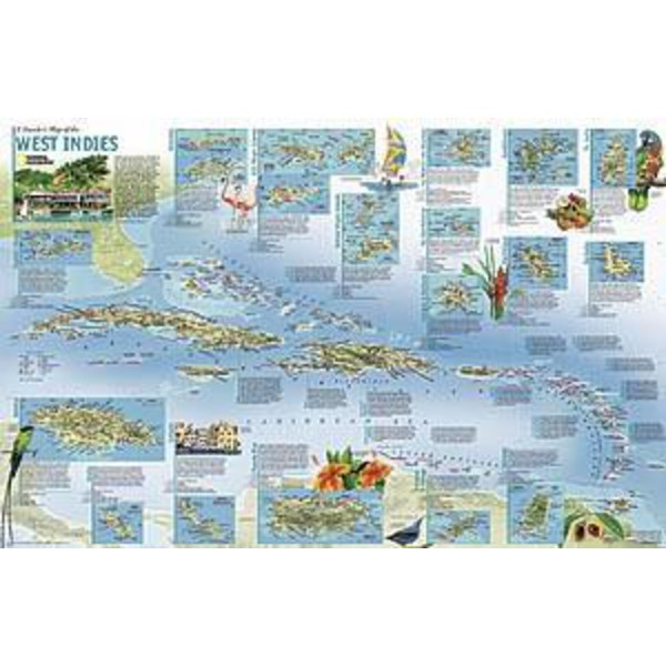 National Geographic Mappa Regionale Antille -  fronte/retro