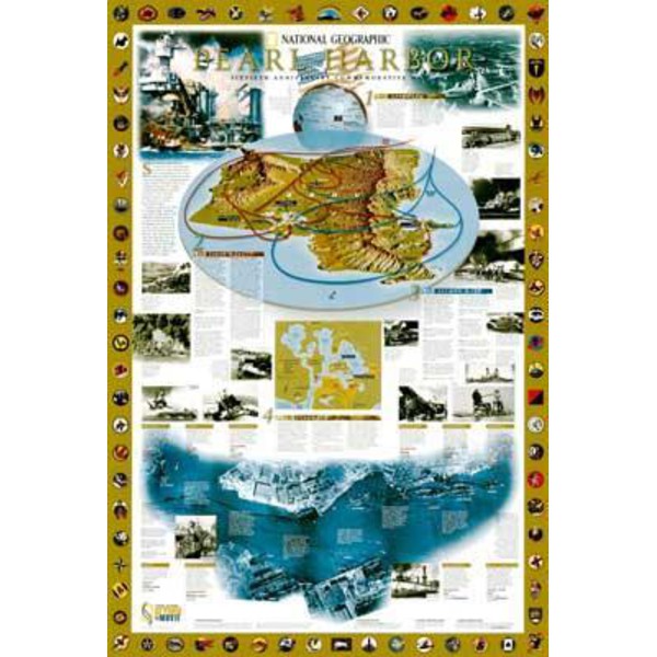 National Geographic Mappa Regionale Pearl Harbor / Dramma nel Pacifico - fronte/retro