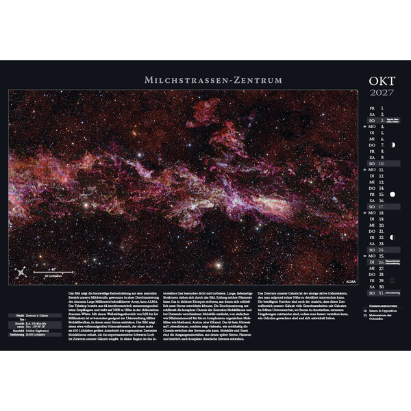 Astronomie-Verlag Calendario Weltraum-Kalender 2027