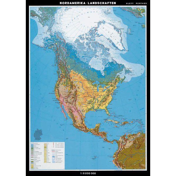 Klett-Perthes Verlag Mappa Continentale Territori del Nord America