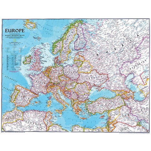 National Geographic Carta continentale Europa politica