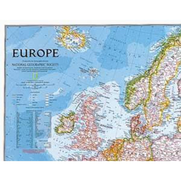 National Geographic Mappa Continentale Europa politica grande laminata