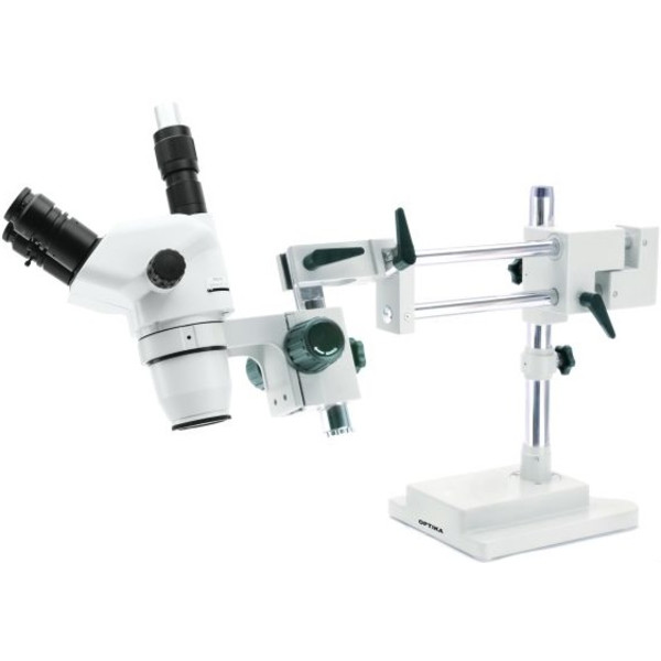 Optika Microscopio stereo zoom SZN-10, trinoculare, 7x-45x, stativo a sbalzo