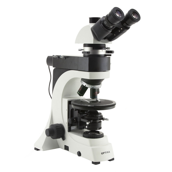 Optika Microscopio B-500POL-I, trinoculare, polarizzante, testa ergonomica, X-LED