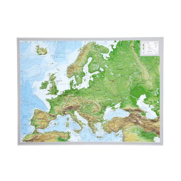 Georelief Europa, carta in rilievo piccola (in tedesco)