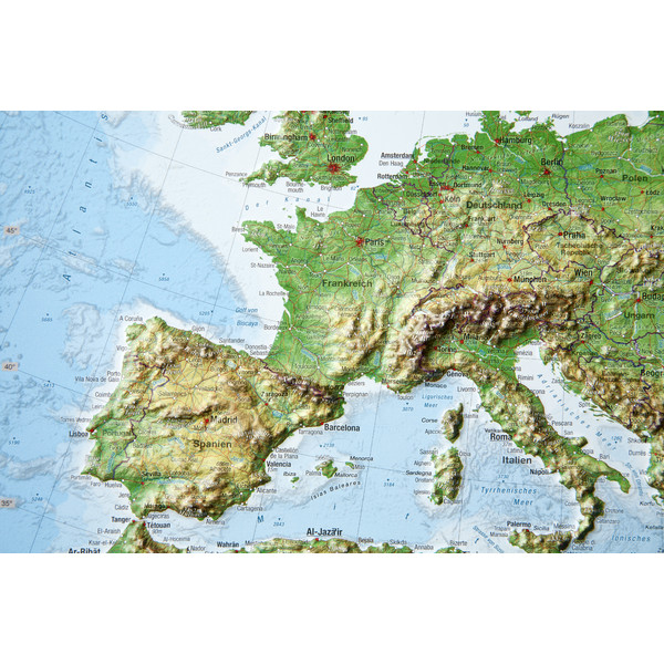 Georelief Europa, carta in rilievo piccola (in tedesco)